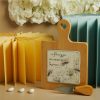 26083C Claraluna Tagliere Bamboo con Coltellino Decoro Floreale Verde