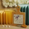 26085C Claraluna Tagliere Bamboo con Coltellino Decoro Floreale Lilla